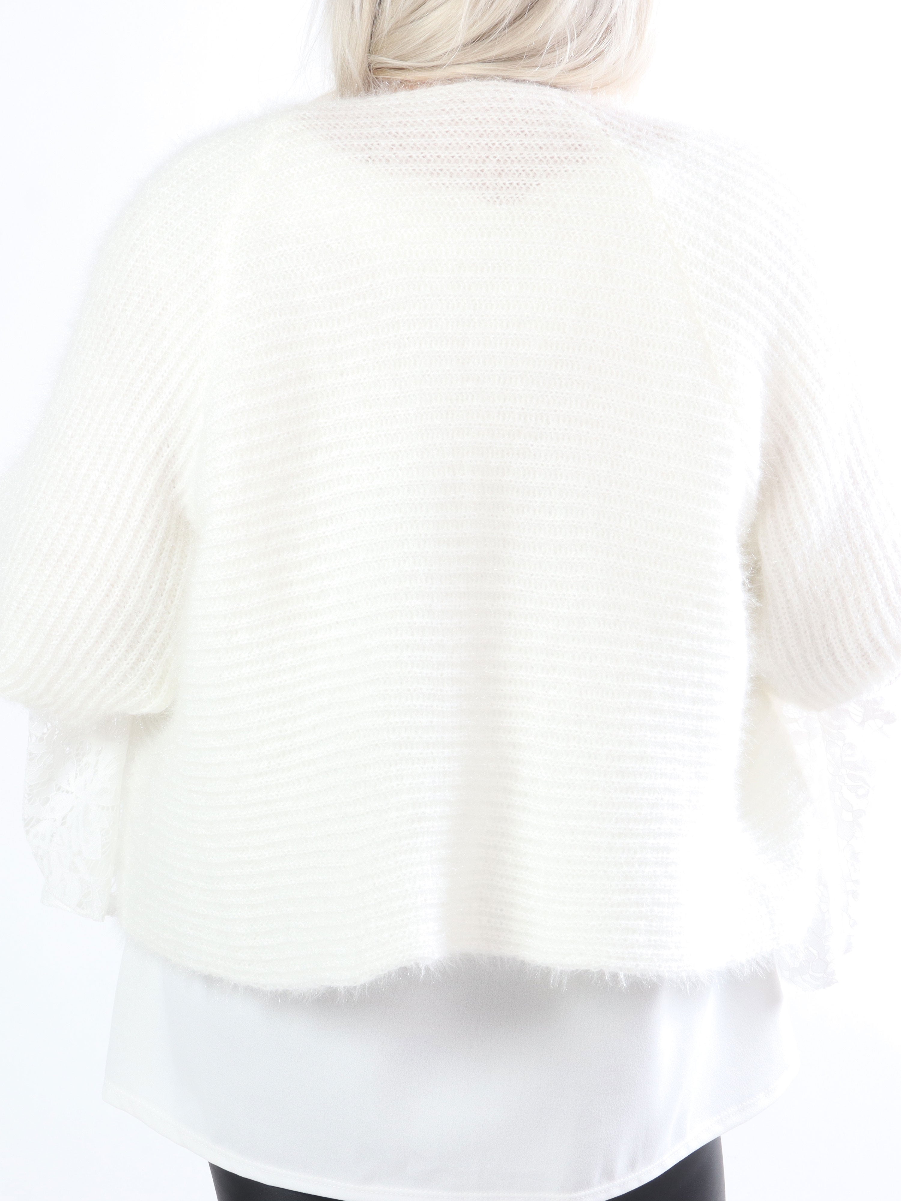 Franca - Sød fluffy plus size bolero i strik